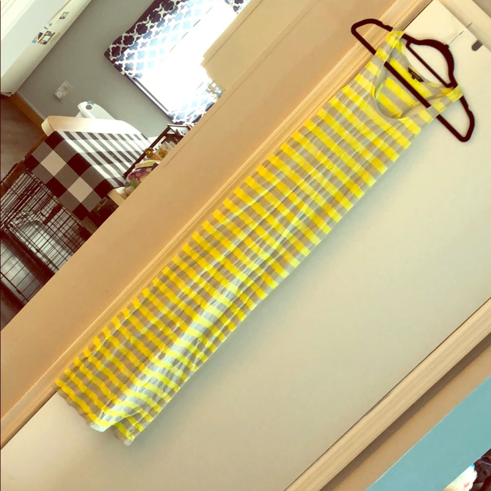 Yellow and grey race back maxi dress